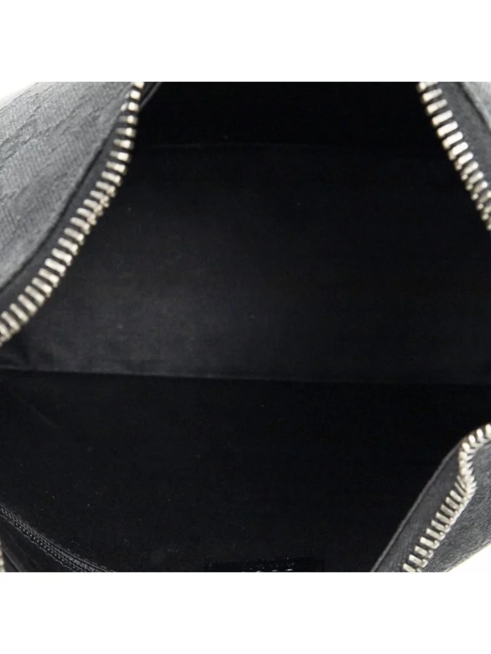 Gucci Ring Handle Zip Hobo Black GG Canvas - Picture 10 of 11